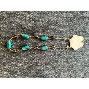 Handcrafted Beaded Necklace with Turquoise and Green Accents
